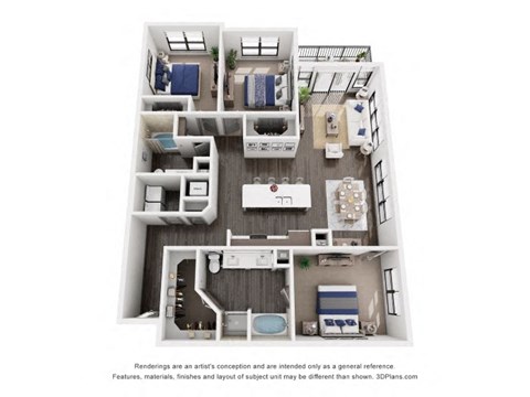 the outlook floor plan  1 bedroom  1199 square feet